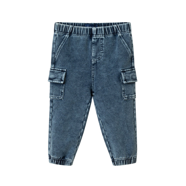 infant-knit-denim-jogger-blue-cargo Sophia's StylePants-1